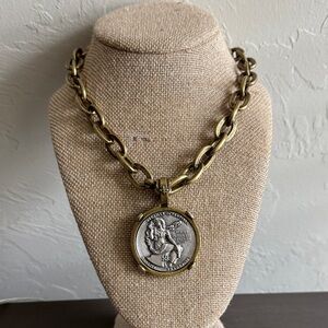 Brass and Silver Chain Necklace